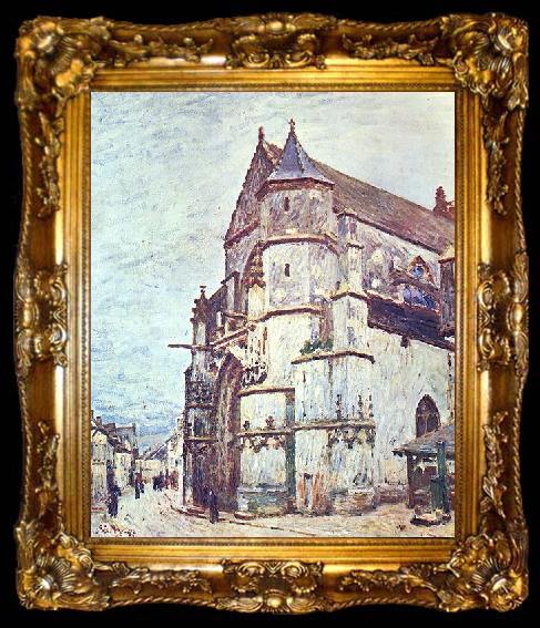 framed  Alfred Sisley Church at Moret after the Rain, ta009-2